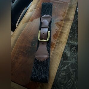 Lauren Ralph Lauren stretch belt with leather buckle front size L